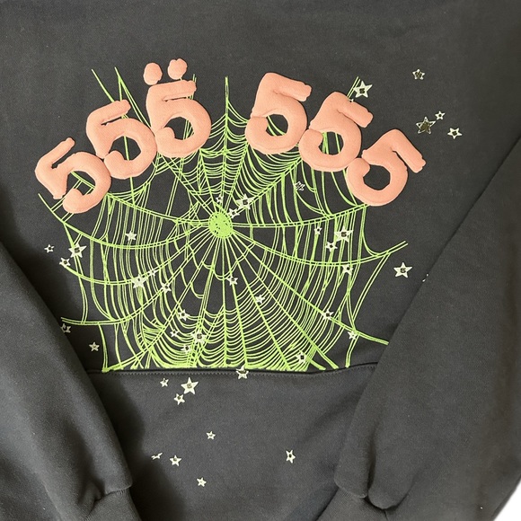 SP5DER NAVY ANGEL NUMBER HOODIE - Picture 2 of 8